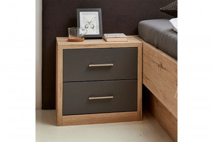 MULTIFLEX von Schlüter Möbelfabrik - Nachtschrank DE LUXE Eiche - schiefergrau
