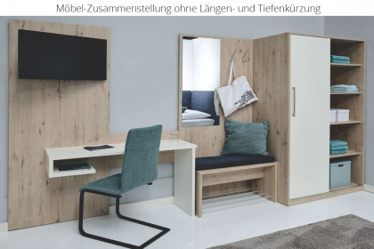 MULTIFLEX von Schlüter Möbelfabrik - Garderoben-Set mit Schreibtisch Eiche