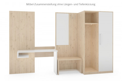MULTIFLEX von Schlüter Möbelfabrik - Garderoben-Set mit Schreibtisch Eiche