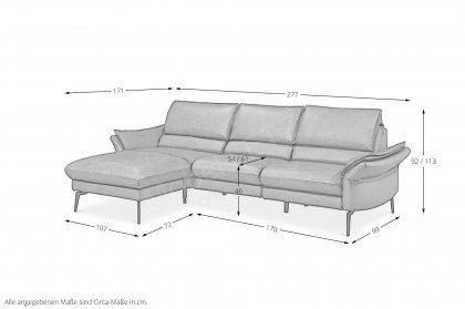 MR 230 von Musterring - Ledersofa links anthrazit