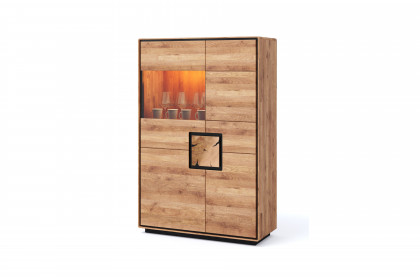WZ-0625 von GK Möbelvertrieb - Highboard II-L aus Wildeiche mit Hirnholz