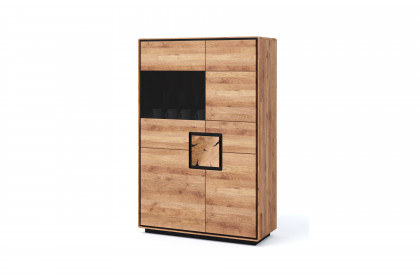 WZ-0625 von GK Möbelvertrieb - Highboard II-L aus Wildeiche mit Hirnholz