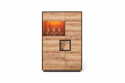WZ-0625 von GK Möbelvertrieb - Highboard II-L aus Wildeiche mit Hirnholz
