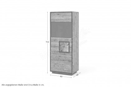 WZ-0625 von GK Möbelvertrieb - Highboard I-L aus Wildeiche mit Hirnholz