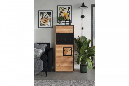 WZ-0625 von GK Möbelvertrieb - Highboard I-L aus Wildeiche mit Hirnholz