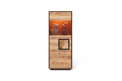 WZ-0625 von GK Möbelvertrieb - Highboard I-L aus Wildeiche mit Hirnholz