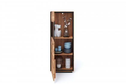 WZ-0625 von GK Möbelvertrieb - Highboard I-L aus Wildeiche mit Hirnholz
