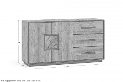 WZ-0625 von GK Möbelvertrieb - Sideboard I aus Wildeiche mit Hirnholz