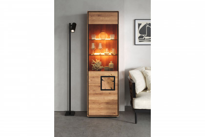 WZ-0625 von GK Möbelvertrieb - Vitrine I-L aus Wildeiche mit Hirnholz