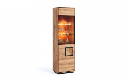 WZ-0625 von GK Möbelvertrieb - Vitrine I-L aus Wildeiche mit Hirnholz