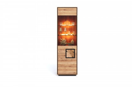 WZ-0625 von GK Möbelvertrieb - Vitrine I-L aus Wildeiche mit Hirnholz