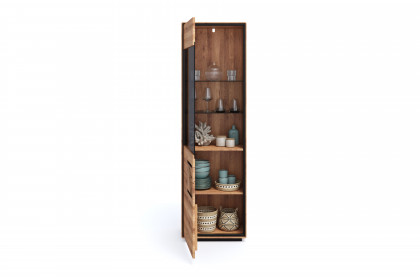 WZ-0625 von GK Möbelvertrieb - Vitrine I-L aus Wildeiche mit Hirnholz