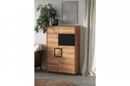 WZ-0625 von GK Möbelvertrieb - Highboard II-R aus Wildeiche mit Hirnholz