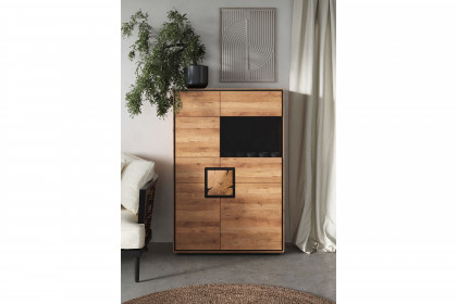WZ-0625 von GK Möbelvertrieb - Highboard II-R aus Wildeiche mit Hirnholz