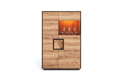 WZ-0625 von GK Möbelvertrieb - Highboard II-R aus Wildeiche mit Hirnholz