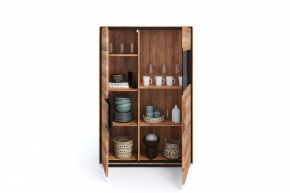 WZ-0625 von GK Möbelvertrieb - Highboard II-R aus Wildeiche mit Hirnholz