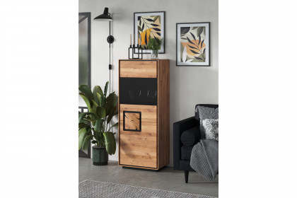 WZ-0625 von GK Möbelvertrieb - Highboard I-R aus Wildeiche mit Hirnholz