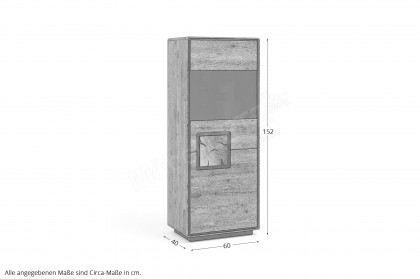 WZ-0625 von GK Möbelvertrieb - Highboard I-R aus Wildeiche mit Hirnholz