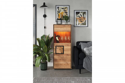 WZ-0625 von GK Möbelvertrieb - Highboard I-R aus Wildeiche mit Hirnholz