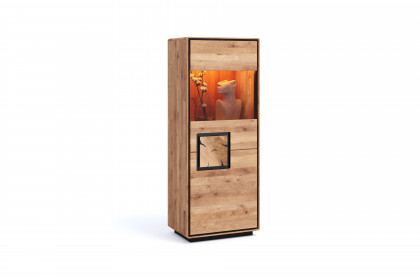 WZ-0625 von GK Möbelvertrieb - Highboard I-R aus Wildeiche mit Hirnholz