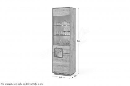 WZ-0625 von GK Möbelvertrieb - Vitrine I-R aus Wildeiche mit Hirnholz