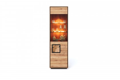 WZ-0625 von GK Möbelvertrieb - Vitrine I-R aus Wildeiche mit Hirnholz