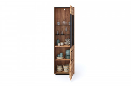 WZ-0625 von GK Möbelvertrieb - Vitrine I-R aus Wildeiche mit Hirnholz