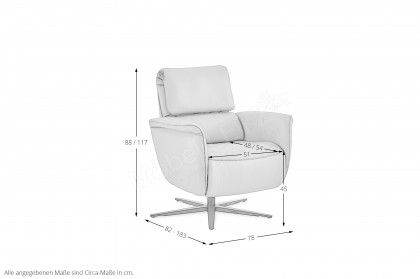 HU-LC17037 von Hukla - Ledersessel alu
