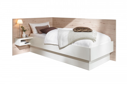 MULTIFLEX von Schlüter Möbelfabrik - Bettanlage polarweiß - San Remo Eiche