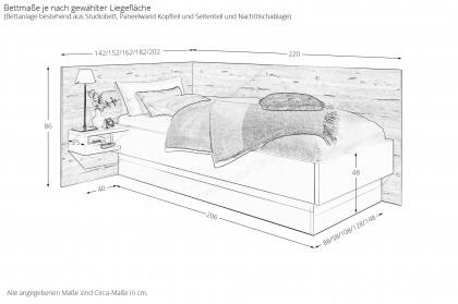 MULTIFLEX von Schlüter Möbelfabrik - Bettanlage polarweiß - San Remo Eiche