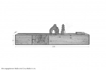 WZ-0626 von GK Möbelvertrieb - Lowboard II aus Wildeiche mit Hirnholz