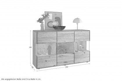 WZ-0626 von GK Möbelvertrieb - Sideboard II aus Wildeiche mit Hirnholz