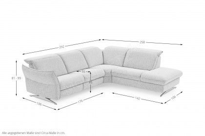HU-RL17008 von Hukla - Polstersofa rechts natur