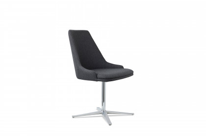 #817 Dining Chair von Skovby - Polsterstuhl in Grau & Aluminium glänzend