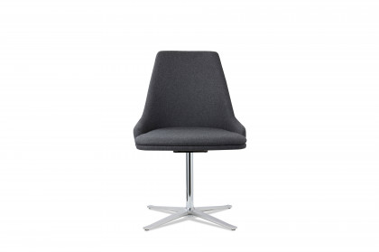 #817 Dining Chair von Skovby - Polsterstuhl in Grau & Aluminium glänzend