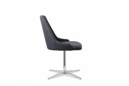 #817 Dining Chair von Skovby - Polsterstuhl in Grau & Aluminium glänzend