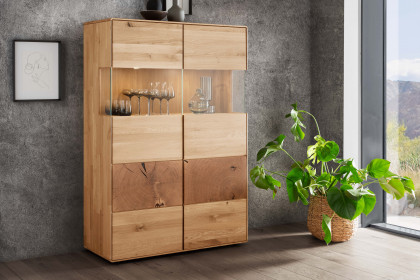 WZ-0626 von GK Möbelvertrieb - Highboard II aus Wildeiche mit Hirnholz