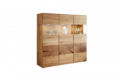 WZ-0626 von GK Möbelvertrieb - Highboard III aus Wildeiche mit Hirnholz