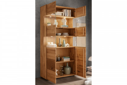 WZ-0626 von GK Möbelvertrieb - Vitrine II aus Wildeiche mit Hirnholz
