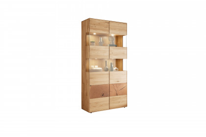 WZ-0626 von GK Möbelvertrieb - Vitrine II aus Wildeiche mit Hirnholz