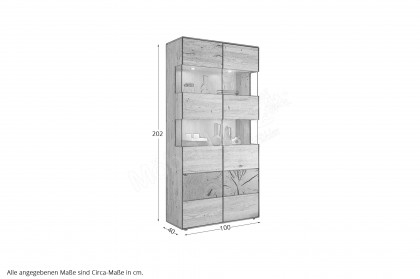 WZ-0626 von GK Möbelvertrieb - Vitrine II aus Wildeiche mit Hirnholz