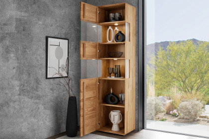 WZ-0626 von GK Möbelvertrieb - Vitrine I aus Wildeiche mit Hirnholz