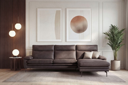 Padua von Erpo Polstermöbel - Ecksofa rechts brown