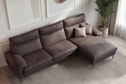 Padua von Erpo Polstermöbel - Ecksofa rechts brown