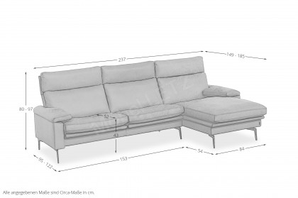 Padua von Erpo Polstermöbel - Ecksofa rechts brown
