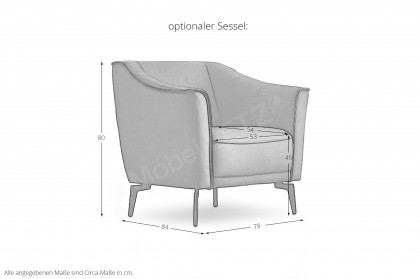 HU-PL24070 von Hukla - 2,5-Sitzer opal