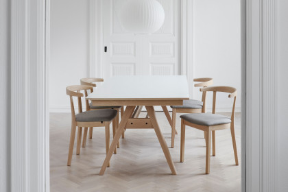 #11 Dining Table von Skovby - Esstisch HPL weiß & Eiche weiß geölt