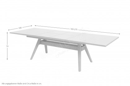 #11 Dining Table von Skovby - Esstisch HPL weiß & Eiche weiß geölt