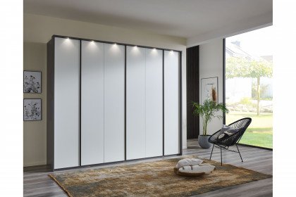 CD Studioline von Disselkamp - Drehtürenschrank weiß - basalt
