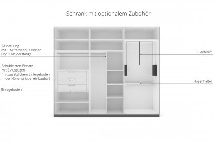 CD Studioline von Disselkamp - Drehtürenschrank weiß - basalt
